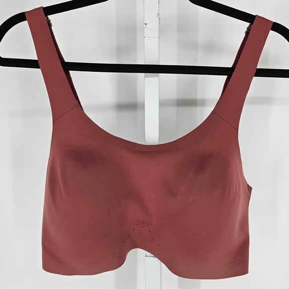 Brooks Womens Sz 40DD Medium Impact Sports Bra Lightly Lined Rust Red - Picture 1 of 4